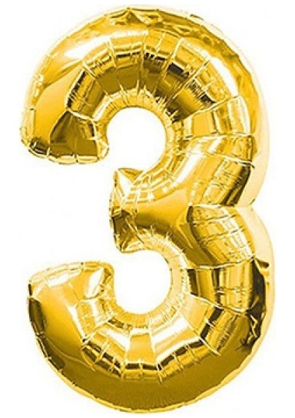 PartiPan Folyo Balon 3 Rakamı Altın 40 cm