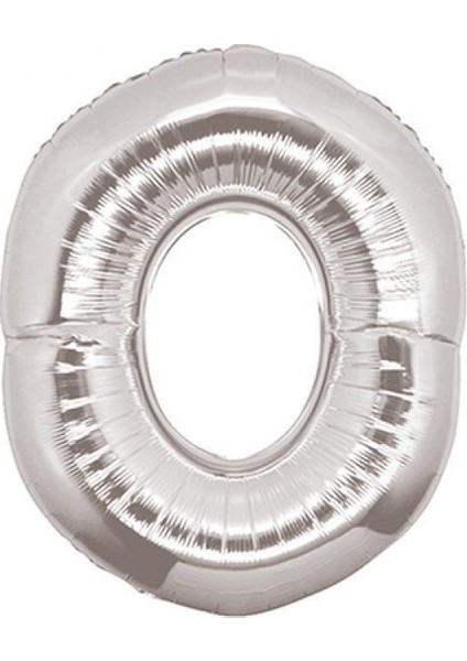 PartiPan Folyo Balon 0 Rakam Gümüş 110 cm