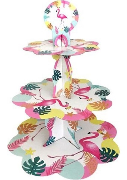 PartiPan Flamingo Temalı Cupcake Standı 3 Katlı