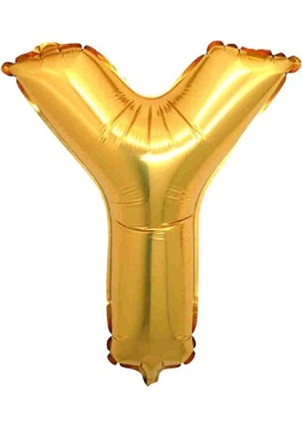 PartiPan Y Harf Altın Folyo Balon 16 inç