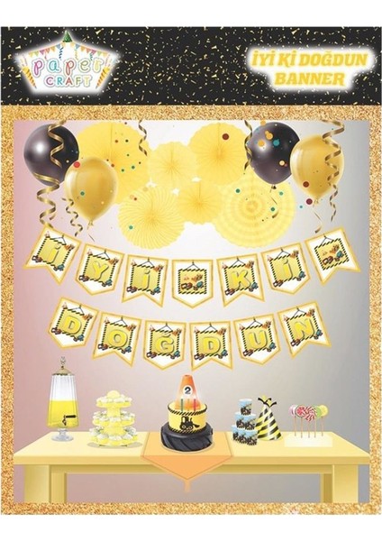 PartiPan İyi ki Doğdun Banner İnşaat Temalı