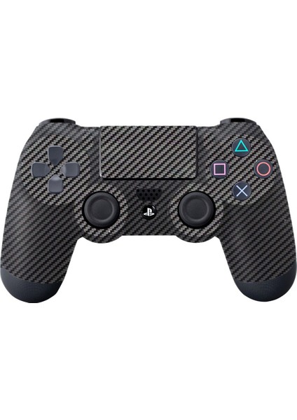 PS4 Siyah Carbon Fiber Dualshock Kol Kaplama 2 Adet