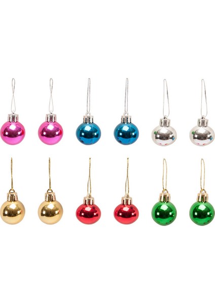 Yılbaşı Çam Ağacı Süsü Renkli Top 3 cm 12'li