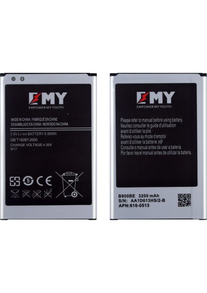 Samsung Galaxy N9000 Note 3 İçin NT-00707 AA Kalite 3200 mAh Batarya