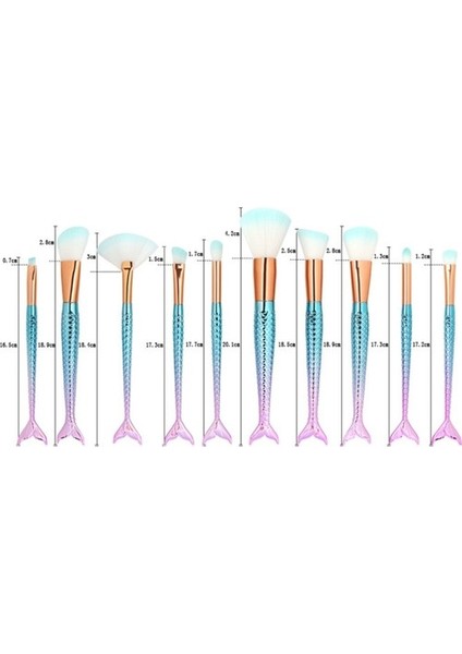 Izla 10 Lu Balık Makyaj Fırça Seti