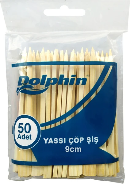 Kullan At Market Dolphin Yassı Kokteyl Bambu 9cm 50LI