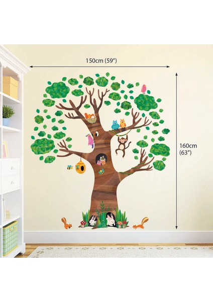 Kt Decoration KT Decor Renkli Ağaç ve Sevimli Hayvanlar Çocuk Odası Sticker fiyatları