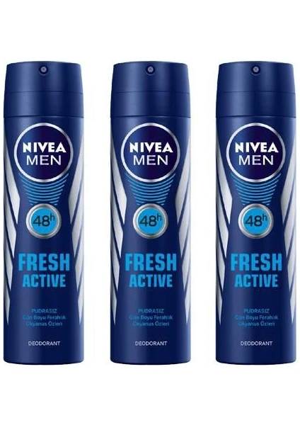 Men Deodorant Fresh Active 3 x 150 ml