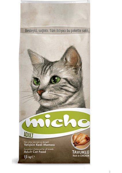 Tavuklu Yetişkin Kedi Maması 1,5 kg x 3 Adet