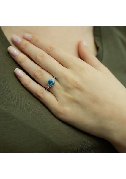 lı Oval Blue Topaz Yüzük 1050215 fırsatları