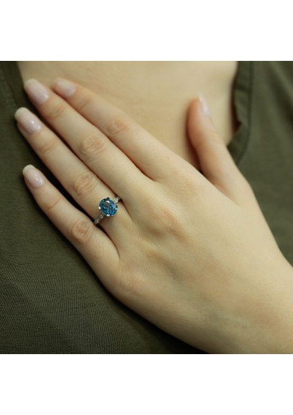 lı Oval Blue Topaz Yüzük 1080058 fırsatları