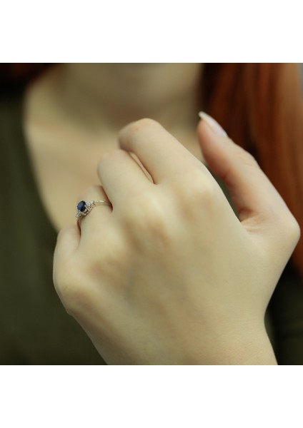 lı Oval Safir Yüzük 1020230