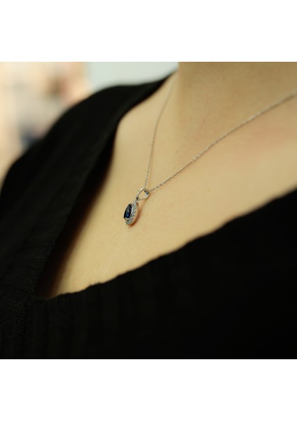 lı Damla Safir Kolye 2010019
