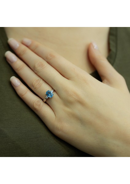 lı Oval Blue Topaz Yüzük 1020228 fırsatları