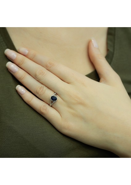 lı Oval Safir Yüzük 1030160