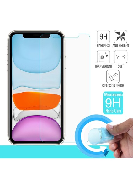 Apple iPhone 11 Premium Silikon Kılıf + Nano Ekran Koruyucu - Şeffaf