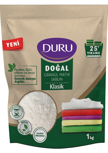 Doğal Granül Matik Sabun Klasik 1 kg x 4'lü (100 Yıkama)