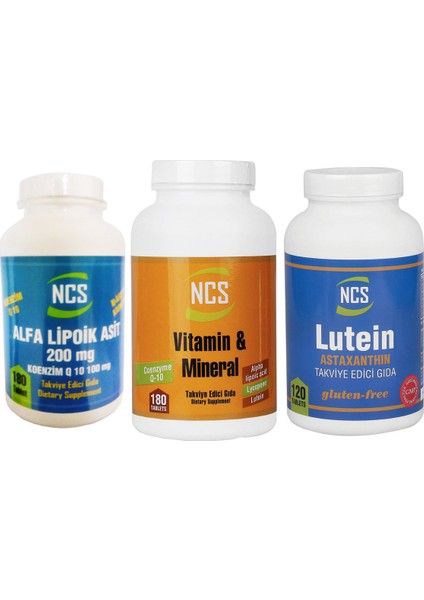 3'lü Set Vitamin Mineral + Alpha Lipoic Acid + Lutein