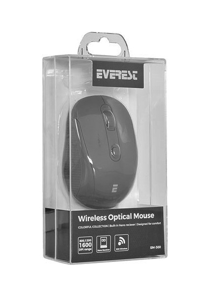 SM-300 Usb Siyah 4D Optik Alkalin Pil Kablosuz Mouse