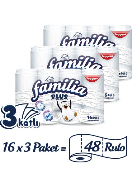 Plus Tuvalet Kağıdı Jumbo Paket 48 Rulo