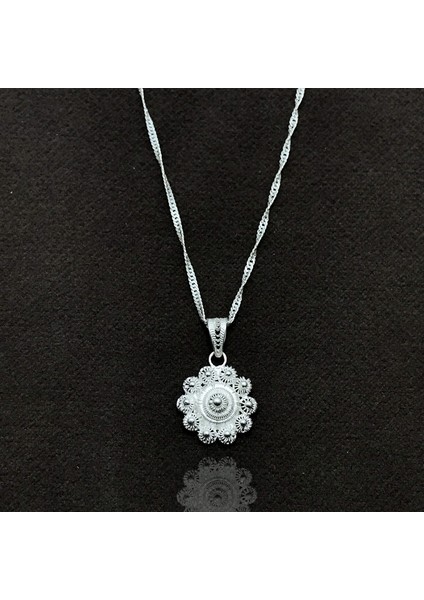 Bereket Model El İşçiliği Telkari Gümüş Kadın Kolye