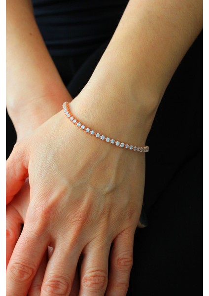 Suyolu Rose Gümüş Bileklik (TGB0277)
