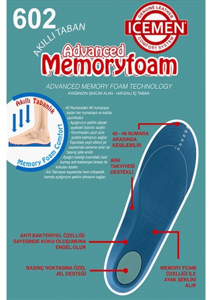 Memory Foam Akıllı Tabanlık Naturel