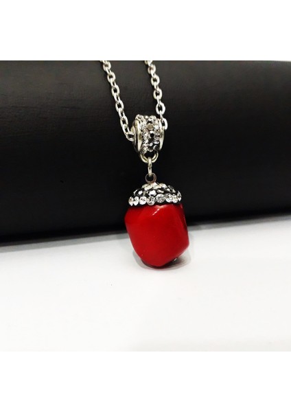 Mercan Doğal Taş Kadın Kolye