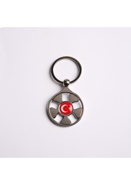 Bayrak Temalı Çelik Anahtarlık