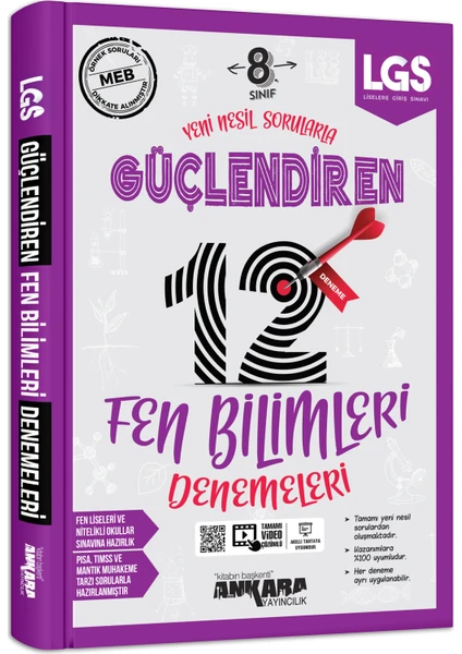 Ankara Yayıncılık 8.Sınıf  Fen Bilimleri 12 Güçlendiren Denemeleri