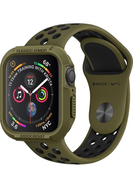 Apple Watch 45mm/44mm (Seri 9/8/SE2/7/6/SE/5/4) Kılıf Rugged Armor Olive Green - 062CS26015