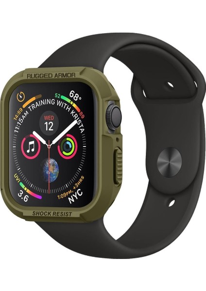 Apple Watch 45mm/44mm (Seri 9/8/SE2/7/6/SE/5/4) Kılıf Rugged Armor Olive Green - 062CS26015