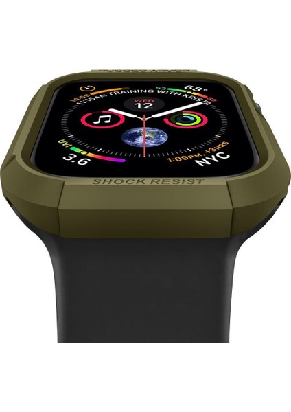 Apple Watch 45mm/44mm (Seri 9/8/SE2/7/6/SE/5/4) Kılıf Rugged Armor Olive Green - 062CS26015