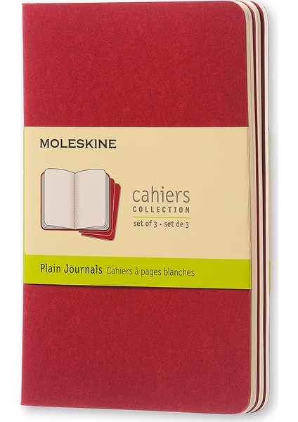 Cahier 3Lü Defter Kırmızı Düz Cep Boy 64Sy Ch113