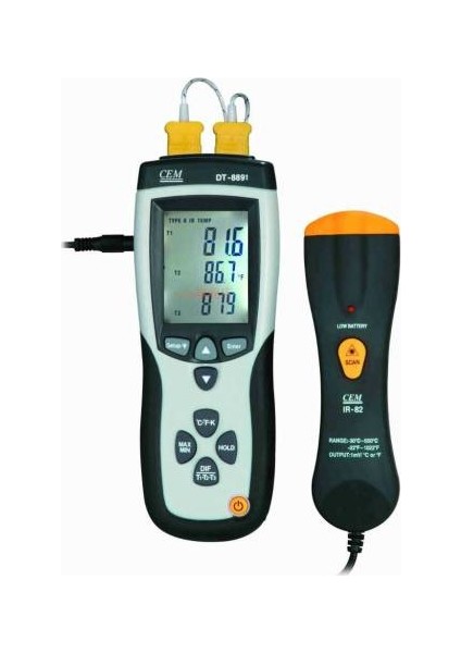 TT-TECHNIC Cem Dt 8891E 4 Girişli Dijital Datalogger Termometre