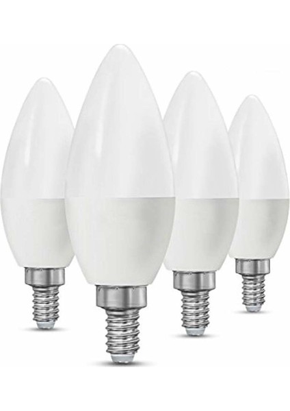 Beyaz Işık LED Buji Mum Ampul 5 Watt Avize Ampulü 10 Adet E-14 Duylu 10'lu Paket