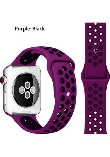 Apple Watch Premium 42-44 mm 2-3-4-5 Uyumlu Spor Delikli Silikon Kordon