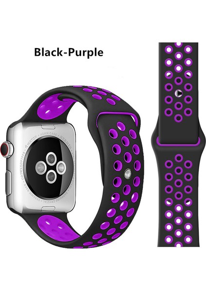 Apple Watch Premium 42-44 mm 2-3-4-5 Uyumlu Spor Delikli Silikon Kordon