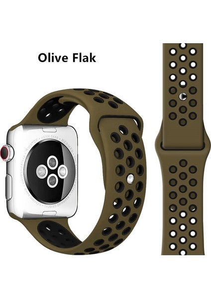Apple Watch Premium 38-40 mm 2-3-4-5 Uyumlu Spor Delikli Silikon Kordon
