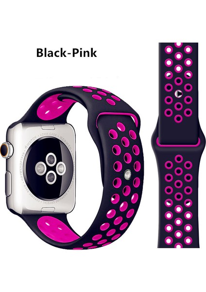 Apple Watch Premium 38-40 mm 2-3-4-5 Uyumlu Spor Delikli Silikon Kordon