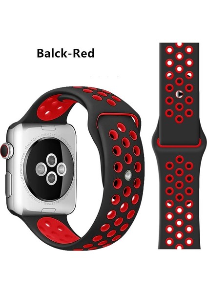 Apple Watch Premium 38-40 mm 2-3-4-5 Uyumlu Spor Delikli Silikon Kordon