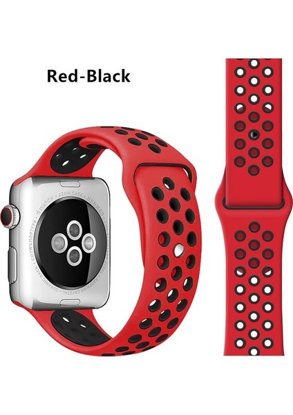 Apple Watch Premium 38-40 mm 2-3-4-5 Uyumlu Spor Delikli Silikon Kordon