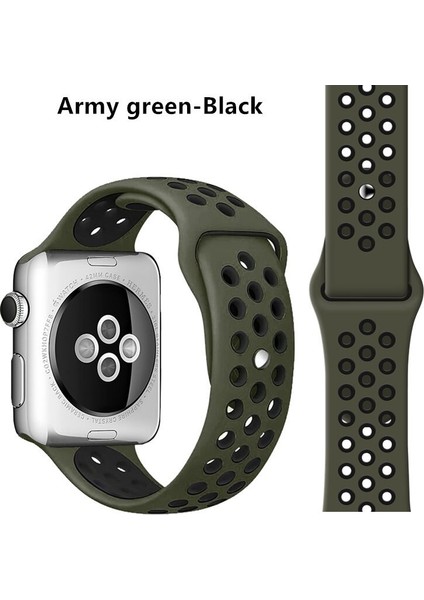 Apple Watch Premium 38-40 mm 2-3-4-5 Uyumlu Spor Delikli Silikon Kordon