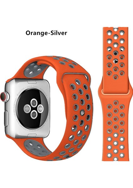 Apple Watch Premium 38-40 mm 2-3-4-5 Uyumlu Spor Delikli Silikon Kordon