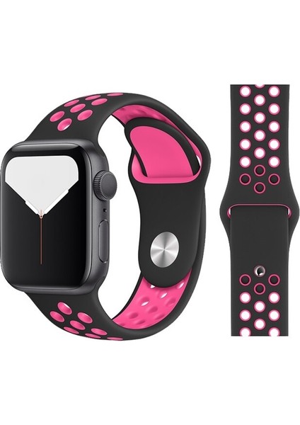 Apple Watch Premium 38-40 mm 2-3-4-5 Uyumlu Spor Delikli Silikon Kordon
