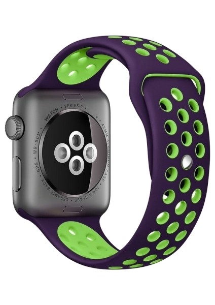 Apple Watch Premium 38-40 mm 2-3-4-5 Uyumlu Spor Delikli Silikon Kordon