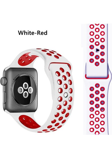 Apple Watch Premium 38-40 mm 2-3-4-5 Uyumlu Spor Delikli Silikon Kordon