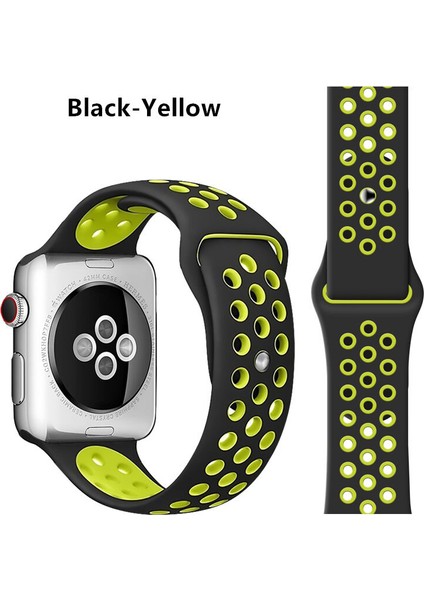 Apple Watch Premium 42-44 mm 2-3-4-5 Uyumlu Spor Delikli Silikon Kordon