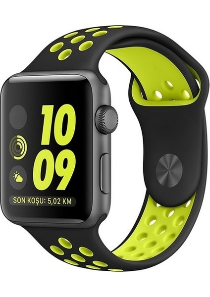 Apple Watch Premium 42-44 mm 2-3-4-5 Uyumlu Spor Delikli Silikon Kordon