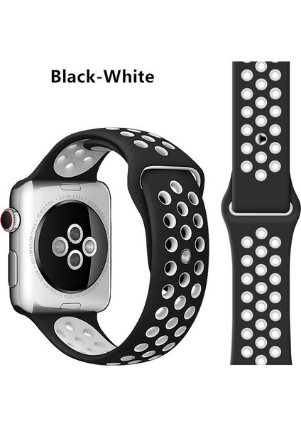 Apple Watch Premium 38-40 mm 2-3-4-5 Uyumlu Spor Delikli Silikon Kordon